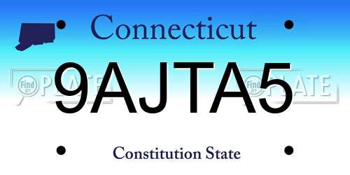 9AJTA5 Connecticut License Plate
