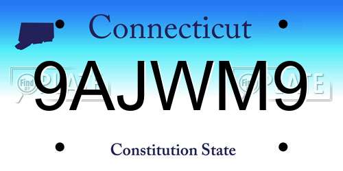 9AJWM9 Connecticut License Plate
