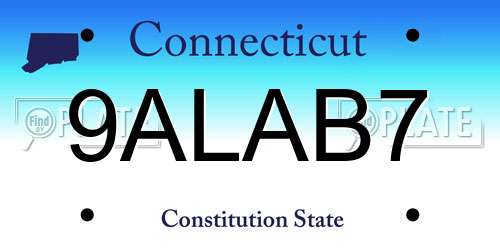 9ALAB7 Connecticut License Plate