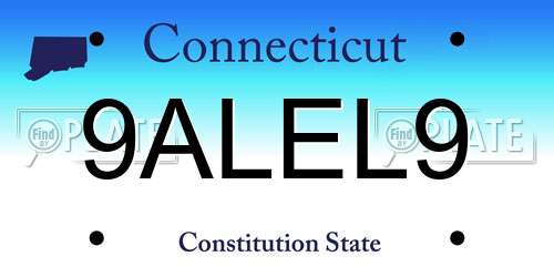 9ALEL9 Connecticut License Plate
