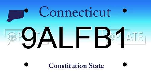9ALFB1 Connecticut License Plate