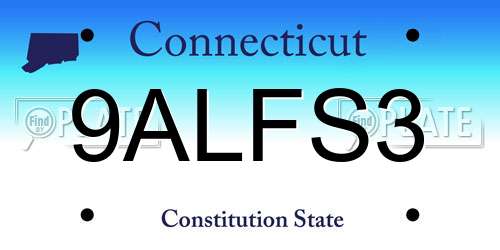 9ALFS3 Connecticut License Plate