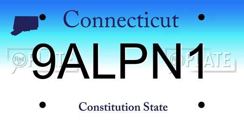 9ALPN1 Connecticut License Plate