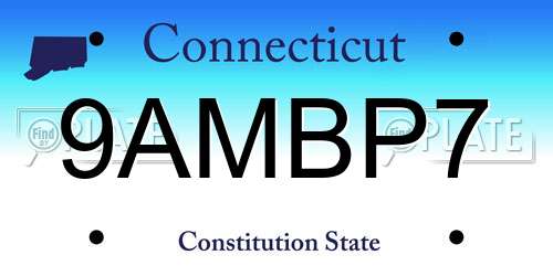 9AMBP7 Connecticut License Plate