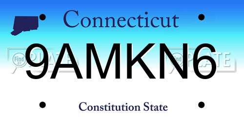 9AMKN6 Connecticut License Plate
