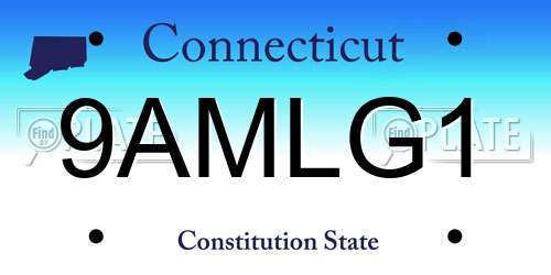 9AMLG1 Connecticut License Plate