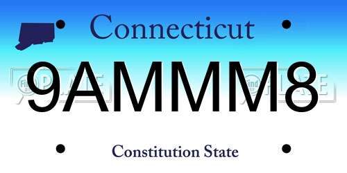 9AMMM8 Connecticut License Plate