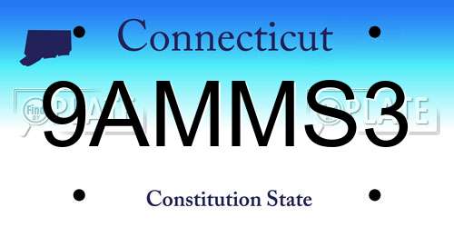 9AMMS3 Connecticut License Plate