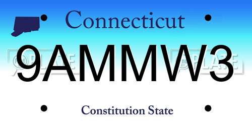 9AMMW3 Connecticut License Plate