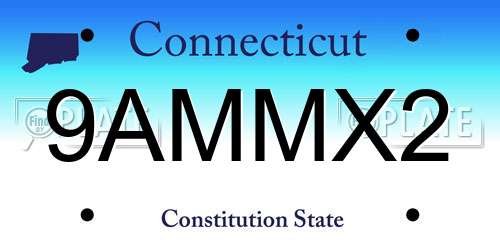 9AMMX2 Connecticut License Plate
