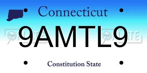 9AMTL9 Connecticut License Plate