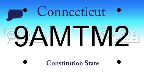 9AMTM2 Connecticut License Plate