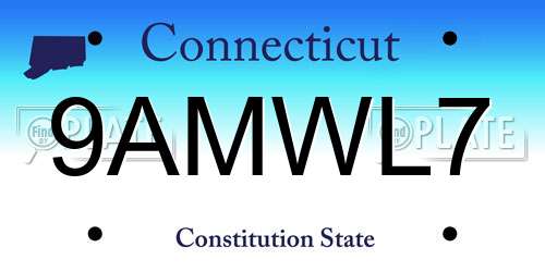 9AMWL7 Connecticut License Plate