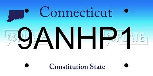 9ANHP1 Connecticut License Plate