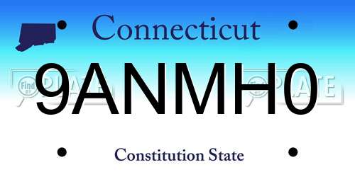 9ANMH0 Connecticut License Plate