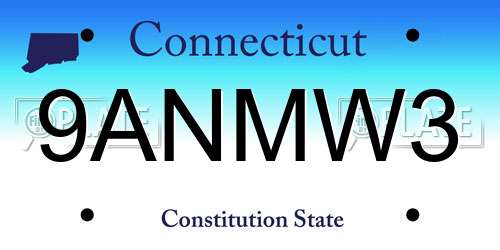 9ANMW3 Connecticut License Plate