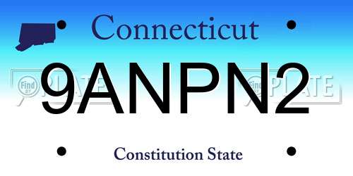 9ANPN2 Connecticut License Plate