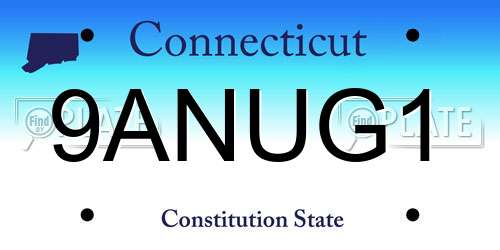 9ANUG1 Connecticut License Plate