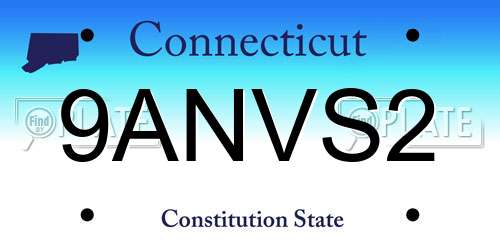 9ANVS2 Connecticut License Plate