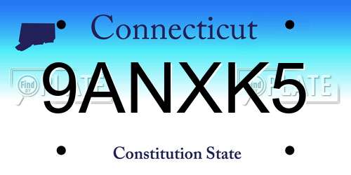 9ANXK5 Connecticut License Plate