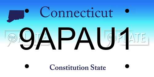 9APAU1 Connecticut License Plate
