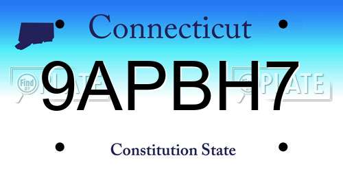 9APBH7 Connecticut License Plate