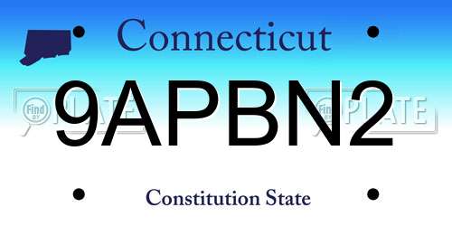 9APBN2 Connecticut License Plate