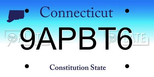 9APBT6 Connecticut License Plate