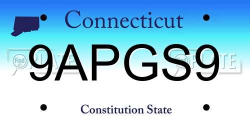9APGS9 Connecticut License Plate