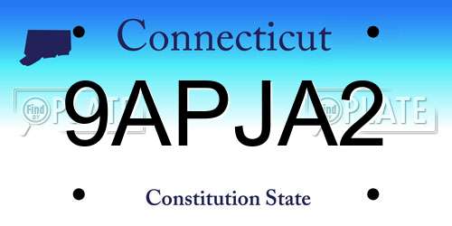 9APJA2 Connecticut License Plate