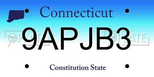 9APJB3 Connecticut License Plate