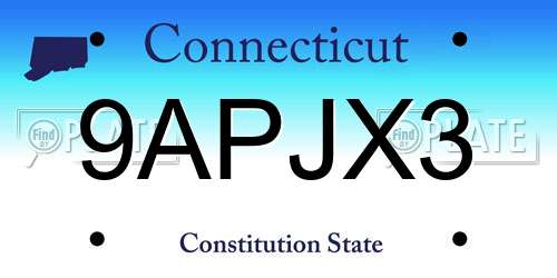 9APJX3 Connecticut License Plate