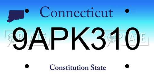 9APK310 Connecticut License Plate