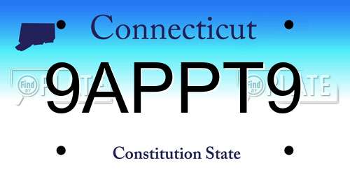 9APPT9 Connecticut License Plate