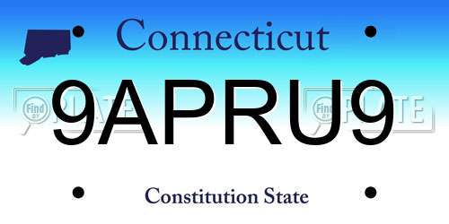 9APRU9 Connecticut License Plate