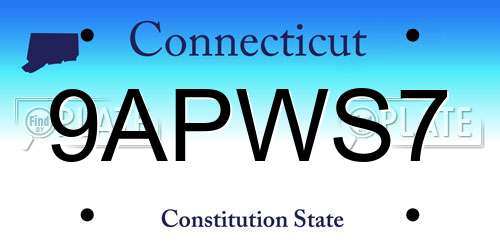 9APWS7 Connecticut License Plate