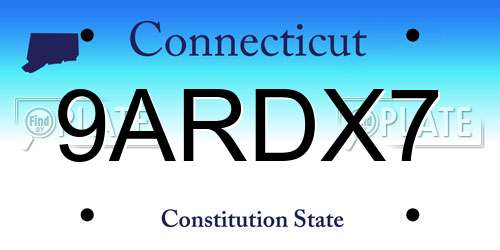 9ARDX7 Connecticut License Plate