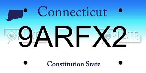 9ARFX2 Connecticut License Plate