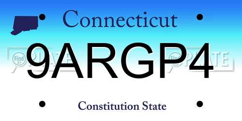 9ARGP4 Connecticut License Plate