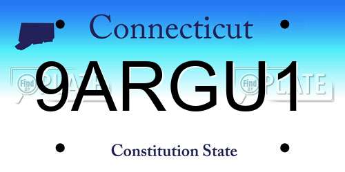 9ARGU1 Connecticut License Plate