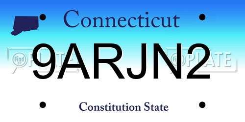 9ARJN2 Connecticut License Plate