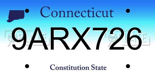 9ARX726 Connecticut License Plate