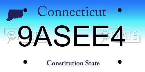9ASEE4 Connecticut License Plate