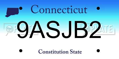 9ASJB2 Connecticut License Plate