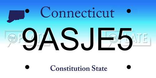 9ASJE5 Connecticut License Plate
