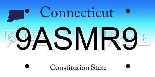9ASMR9 Connecticut License Plate