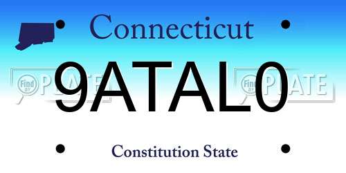 9ATAL0 Connecticut License Plate