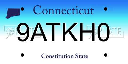 9ATKH0 Connecticut License Plate