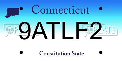 9ATLF2 Connecticut License Plate