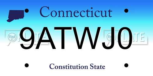 9ATWJ0 Connecticut License Plate